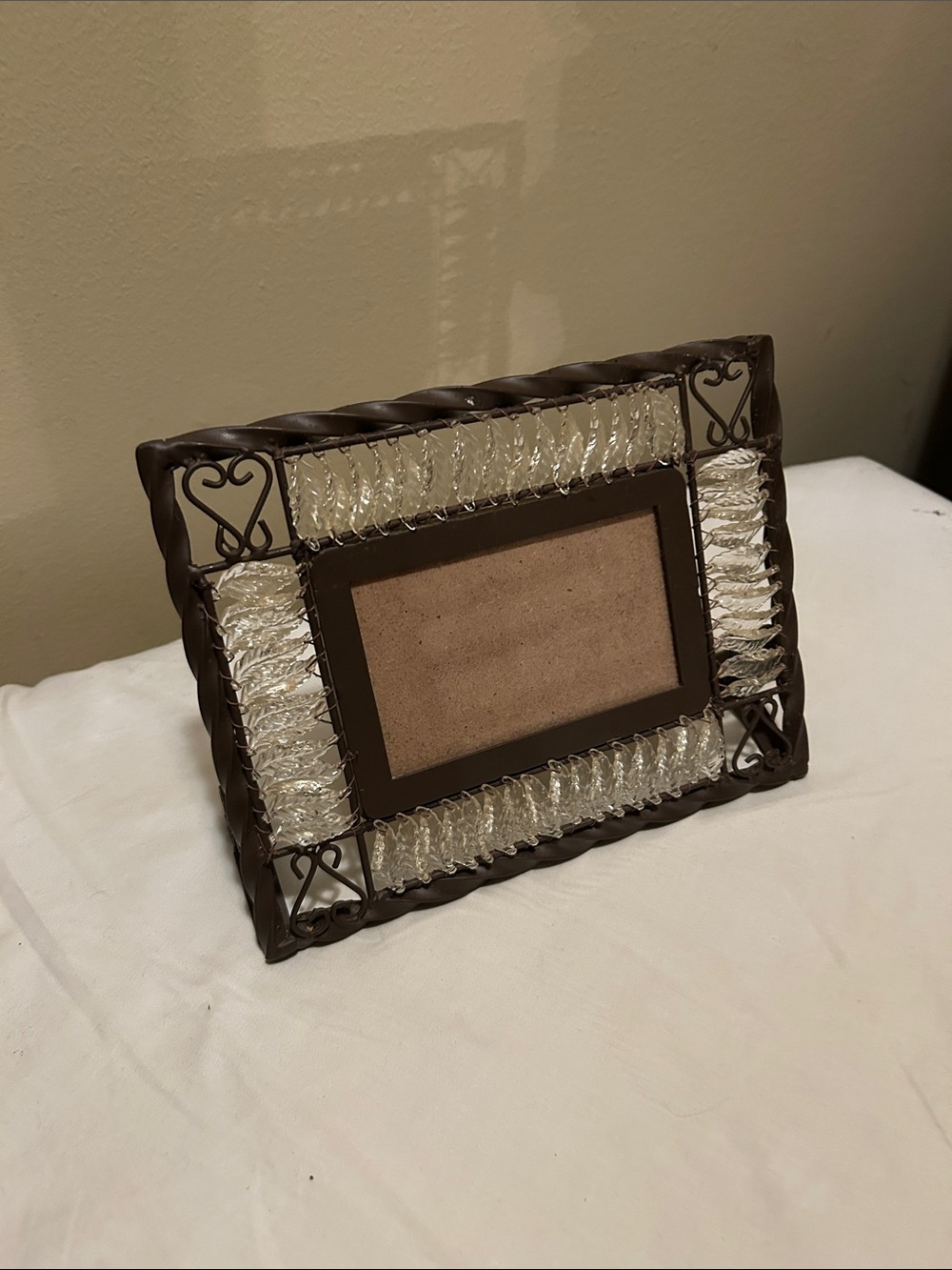 Decorative Brown Photo Frame with Clear Accent Panels